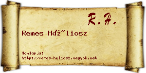 Remes Héliosz névjegykártya